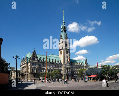 Rathaus, Rathausmarkt Platz, Hamburg Stockfoto