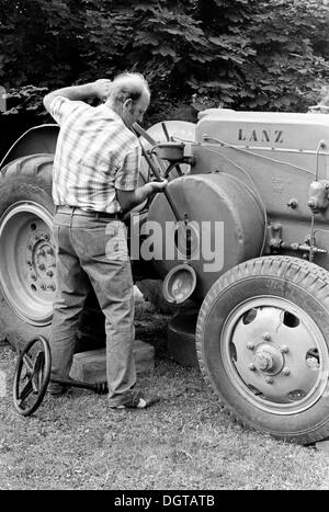 Lanz Bulldog treffen, Markkleeberg, in der Nähe von Leipzig, DDR, DDR, ca. 1983 Stockfoto