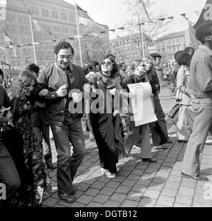 Studenten der Karl-Marx-Universität, Maifeiertag März, ca. 1976, Leipzig, DDR, DDR Stockfoto