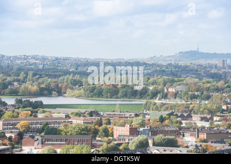 Edgbaston Reservoir, wie gesehen von der Innenstadt entfernt, Birmingham, West Midlands, England, UK Stockfoto