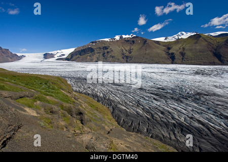 Skaftafellsjoekull, Gletscherzunge des Vatnajoekull Gletscher, Nationalpark Skaftafell, Island, Europa Stockfoto