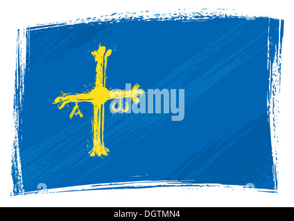 Grunge Asturien Flagge Stockfoto