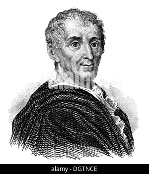 Charles-Louis de Secondat, Baron De La Brède et de Montesquieu, 1689-1755, ein französischer Schriftsteller, Philosoph und politischer Theoretiker Stockfoto