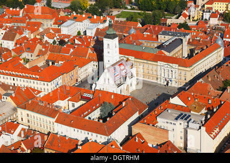 Zagreb-Antenne, Piazza San Marco und nationalen Palast des Parlaments Stockfoto