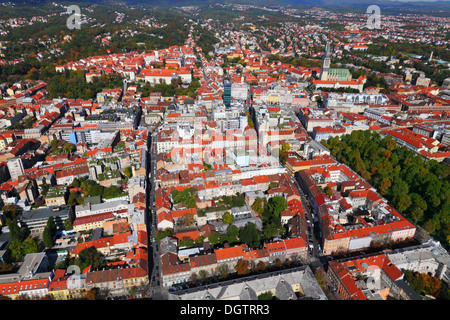 Panorama, aerial Blick Zagreb, Kroatien Stockfoto