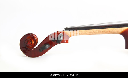 Griffbrett-Violine isoliert auf weißem Hintergrund Stockfoto