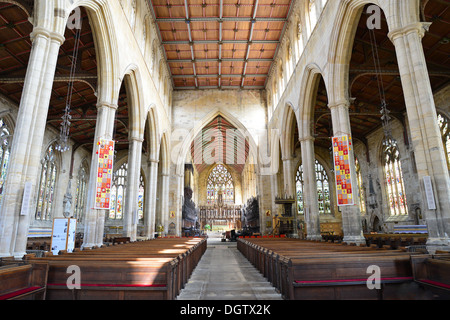 Inneren Kirchenschiff der St Botolph Church, Boston, Lincolnshire, England, Vereinigtes Königreich Stockfoto