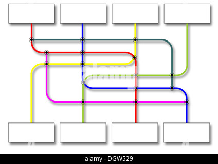 Geschäft Flussdiagramm mit Leerboxen Stockfoto