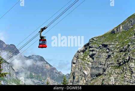 Seilbahn Sahli - Glattalp, Bisistal, Schwyz Stockfoto