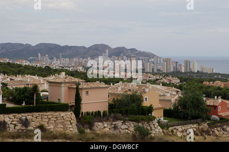 Bild der Skyline von Benidorm, Costa Blanca, Spanien Stockfoto