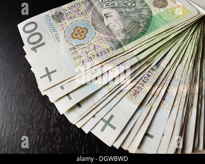 Polnische finanzielle Banknoten Stockfoto