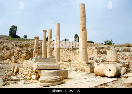 Antike Ausgrabungsstätte, Säulen der Agora, Amathus in Limassol, Süd-Zypern, Republik Zypern, mediterran Stockfoto
