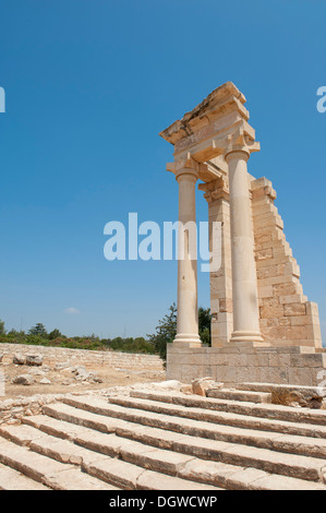 Archäologie, antike, Heiligtum des Apollo Hylates, Treppen, Ruinen, zweispaltig, Tempel, Nabatäer Hauptstädte, in der Nähe von Kourion Stockfoto