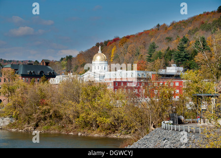 State Capitol Gebäude mit einer goldenen Kuppel, Montpelier, Vermont, New England, USA, Nordamerika, Amerika Stockfoto