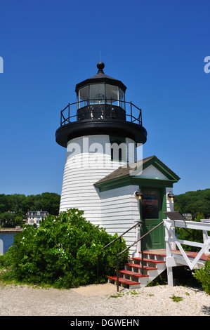 Brant Point Lighthouse, Mystic Seaport, Connecticut, USA Stockfoto