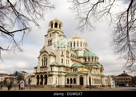 Alexander Nevsky Cathedral, Wahrzeichen der bulgarischen Hauptstadt, gebaut 1896-1912 von russischen Architekten Alexander Nikanorovich Stockfoto