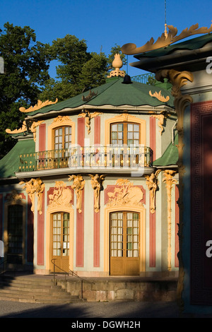 Chinesischer Pavillon, Kina Slott, im Garten des Drottningholm Palast in der Nähe von Stockholm, Wohnsitz der schwedischen Königsfamilie Stockfoto