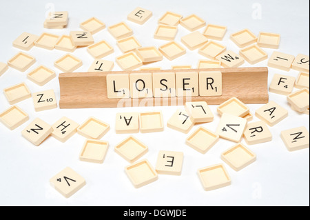 "Verlierer" geschrieben in Scrabble Fliesen Stockfoto