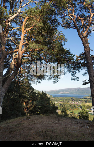 Website der piktische Burgberg am Craigmony in Inverness-Shire, Schottland Stockfoto