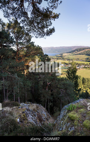 Website der piktische Burgberg am Craigmony in Inverness-Shire, Schottland Stockfoto