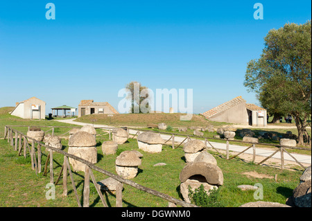 Etruskische Gräber mit Grabhügel, Monterozzi Nekropole, Tarquinia, Lazio, Italien, Süd-Europa, Europa Stockfoto