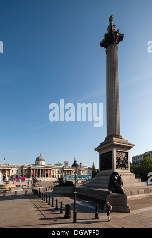 Nelson Säule, Admiral Lord Nelson, Trafalgar Square, London, England, Vereinigtes Königreich, Europa Stockfoto