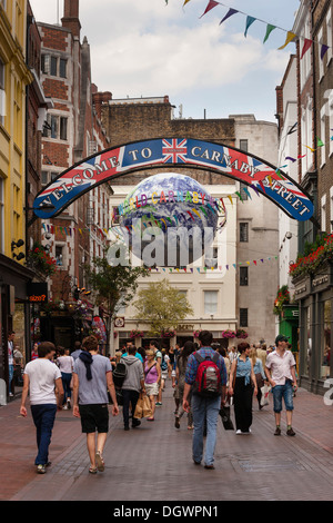 Herzlich Willkommen Sie auf der Carnaby Street Zeichen, London, England, Vereinigtes Königreich, Europa Stockfoto