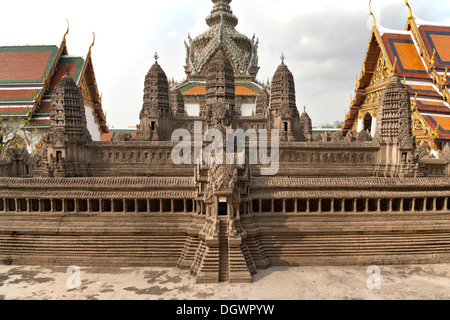 Modell von Angkor Wat, obere Terrasse, Wat Phra Kaeo, Krung Thep, Bangkok, Thailand, Asien Stockfoto