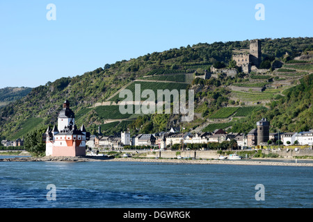 Pfalzgrafenstein Schloss auf einer Insel im Rhein bei Kaub, Deutschland Stockfoto