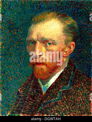 Selbstbildnis von Vincent Van Gogh 1880er Jahre Stockfoto