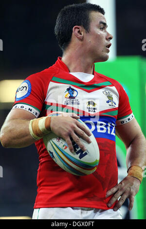 Cardiff, Wales. 26. Oktober 2013. Matt Seamark (Wales &amp; Wynnum Manly Möwen) in Aktion während der Rugby League World Cup-Spiel zwischen Wales und Italien aus dem Millennium Stadium. Bildnachweis: Aktion Plus Sport/Alamy Live-Nachrichten Stockfoto