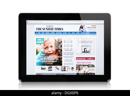 Der Sunday Times Online-News-Website auf dem iPad-Bildschirm Stockfoto