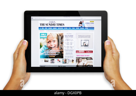 Der Sunday Times Online-News-Website auf dem iPad-Bildschirm Stockfoto