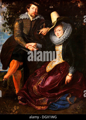 Der Künstler und seine erste Frau, Isabella Brant in der Honeysuckle Bower - von Rubens, 1625 Stockfoto