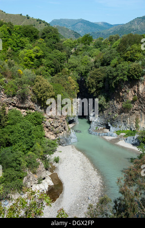 Gole Alcantara, Gole di Larderia, Alcantara-Schlucht, River, Sizilien, Italien, Europa Stockfoto