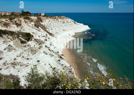 Kreidefelsen, Scala dei Turchi, Treppe der Türken, Realmonte, Sizilien, Italien, Europa Stockfoto