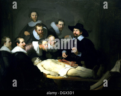 Die Anatomie-Lektion von Dr. Nicolaes Tulp - von Rembrandt van Rijn, 1632 Stockfoto