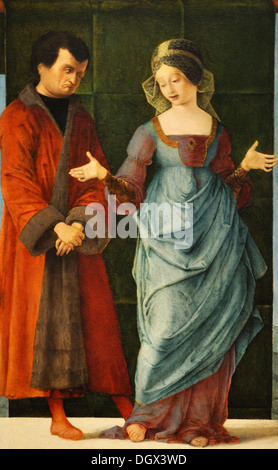 Portia und Brutus - von Ercole de' Roberti, 1490 Stockfoto