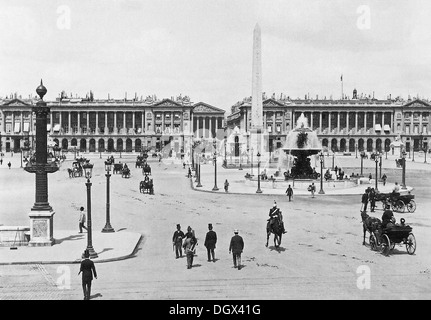 Altes Foto von Place De La Concorde, Paris, Frankreich, 1890 Stockfoto