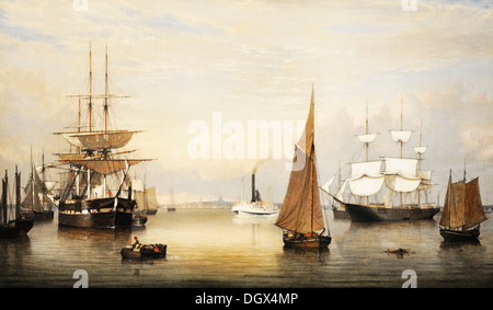 Boston Harbor - von Fitz Henry Lane, 1856 Stockfoto