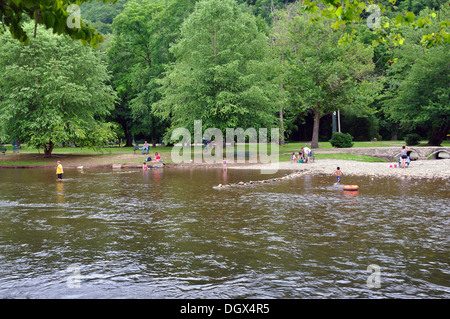 Oconaluftee Islands Park in Cherokee Indian Village, Cherokee, North Carolina, USA Stockfoto