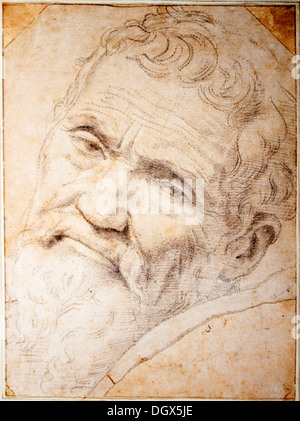 Porträt von Michelangelo - Daniele da Volterra Stockfoto