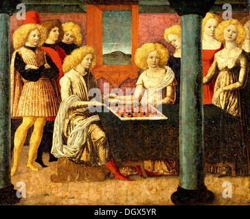 Die Schachspieler - durch Liberale da Verona, 1475 Stockfoto