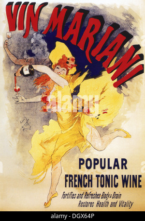 Vin Mariani von Jules Cheret - Vintage Poster, 1894 - nur zur redaktionellen Verwendung. Stockfoto