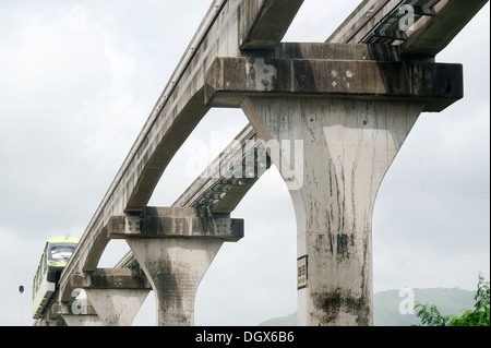 Einschienenbahn Testläufe durchmachenden in Mumbai, Maharashtra Stockfoto