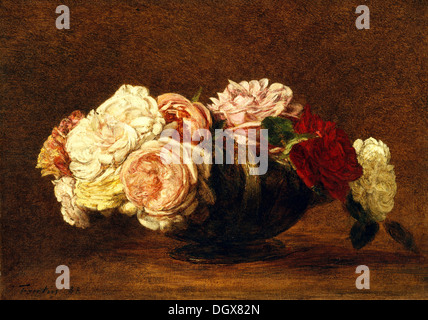 Rosen in einer Schüssel - von Henri Fantin-Latour, 1883 Stockfoto