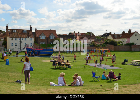 Wells Kinderspielplatz am Harbourfront, Wells-Next-the-Sea, Norfolk, England, Vereinigtes Königreich Stockfoto