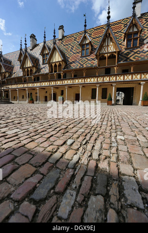 Hôtel-Dieu, einem ehemaligen Krankenhaus, Beaune, Département Côte-d ' or, Region Burgund, Frankreich Stockfoto