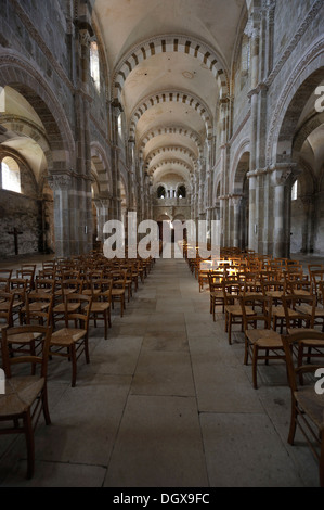 Kathedrale von Vezelay, Vézelay, Département Yonne, Region Burgund, Frankreich Stockfoto