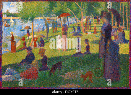 Ein Sonntagnachmittag auf der Insel La Grande Jatte - von Georges Seurat, 1885 Stockfoto